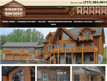 Tablet Screenshot of gingrichloghomes.com